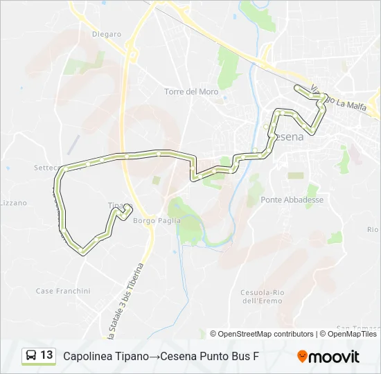 13 Bus Line Map