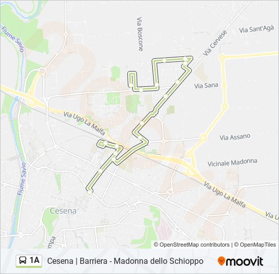 1A bus Line Map