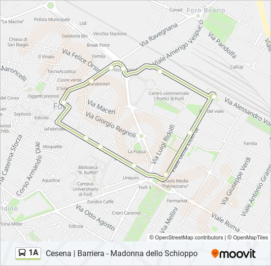 1A bus Line Map