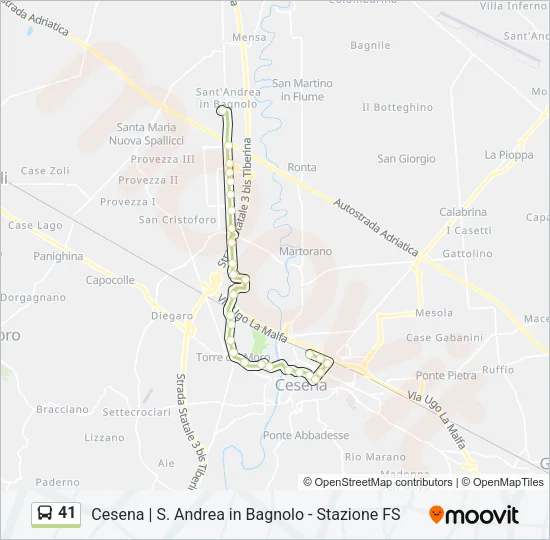 41 Bus Line Map