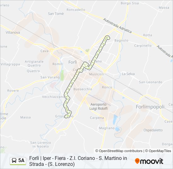 5A bus Line Map