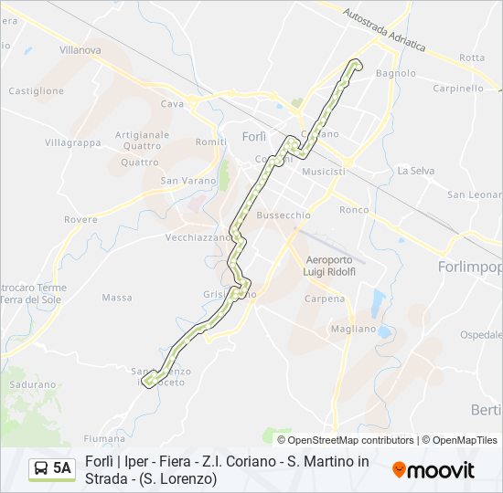 5A bus Line Map