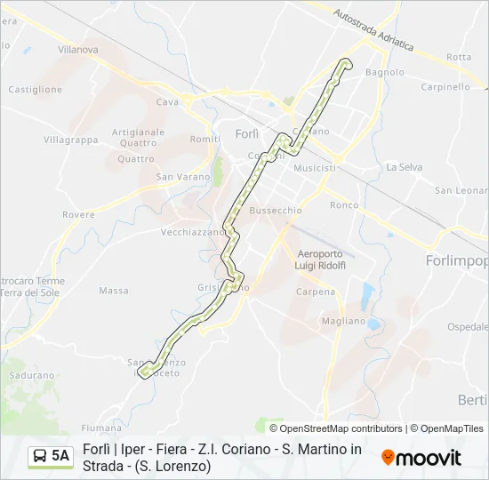 5A Bus Line Map