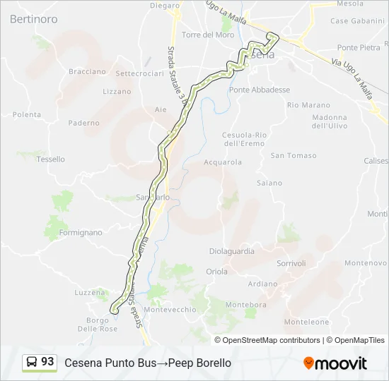 93 Bus Line Map