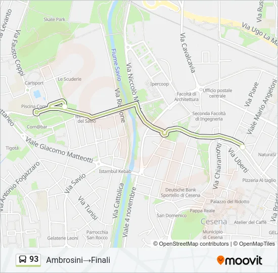 93 Bus Line Map