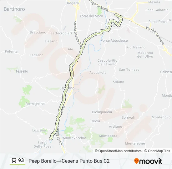 93 Bus Line Map