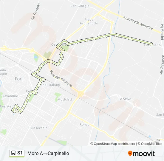 S1 Bus Line Map