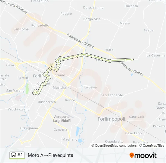 S1 Bus Line Map