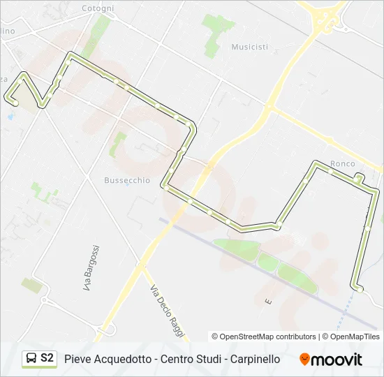 Percorso linea bus S2