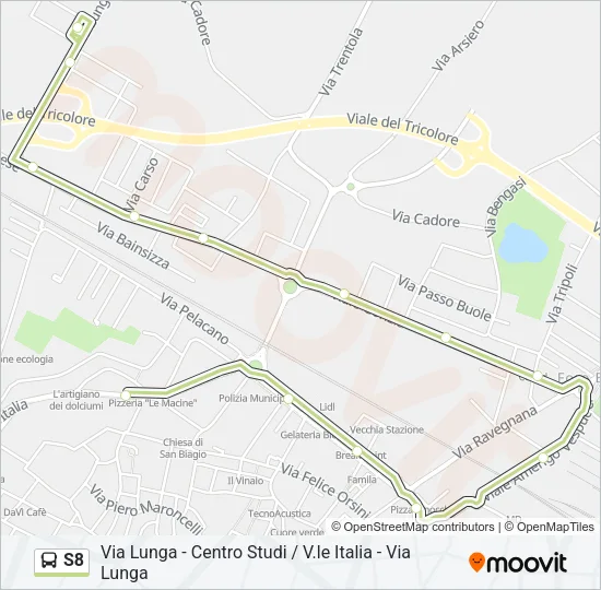 S8 Bus Line Map