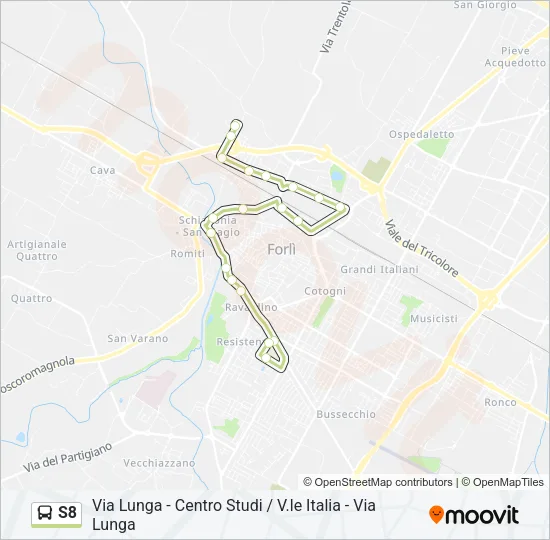 S8 Bus Line Map