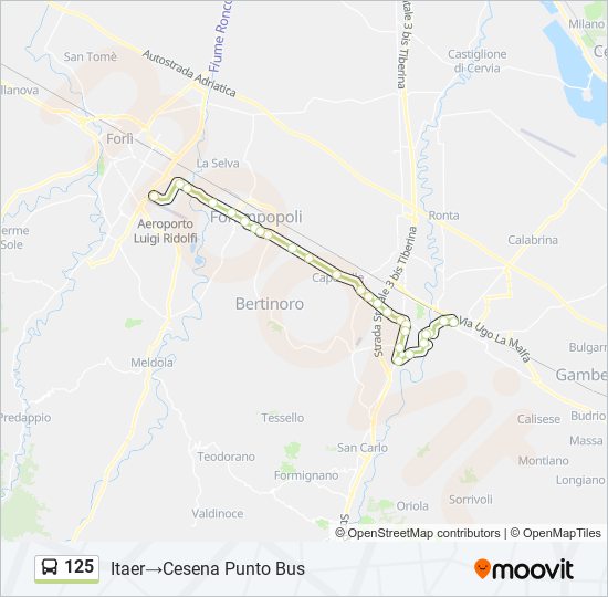 125 bus Line Map