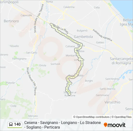 140 Bus Line Map
