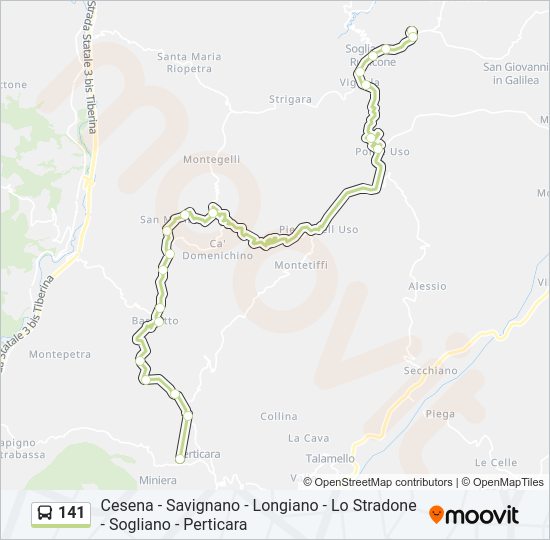 141 bus Line Map