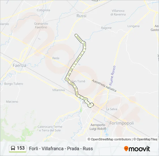 153 Bus Line Map