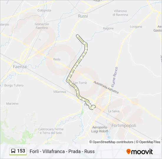 153 Bus Line Map
