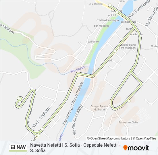Percorso linea bus NAV