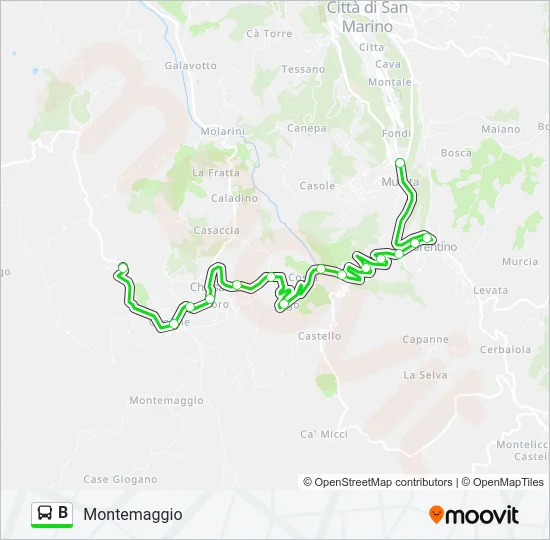B Bus Line Map