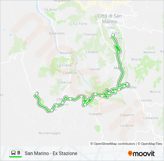 B Bus Line Map