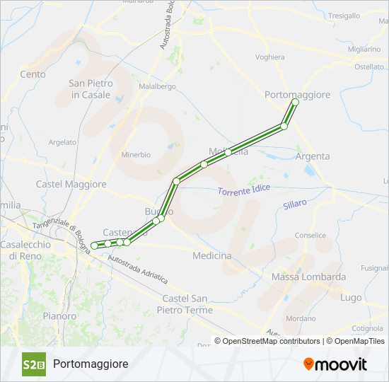 Percorso linea treno S2 B