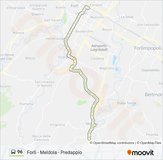 96 Bus Line Map