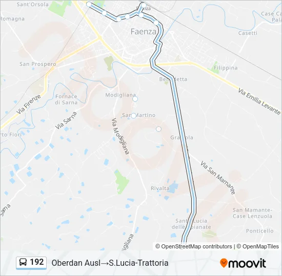 192 Bus Line Map