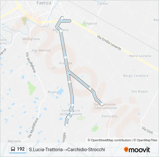 192 Bus Line Map