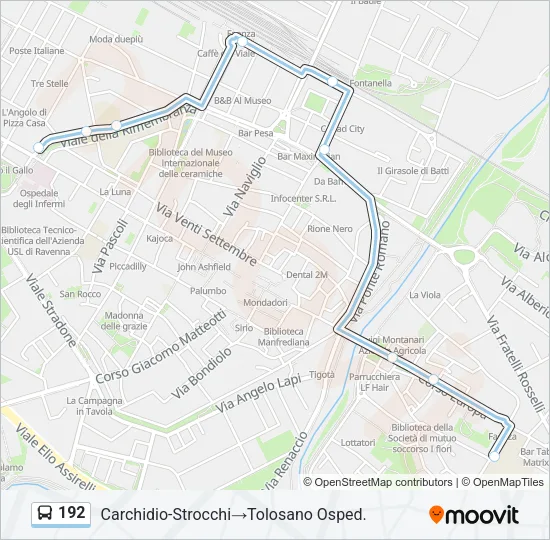 192 Bus Line Map