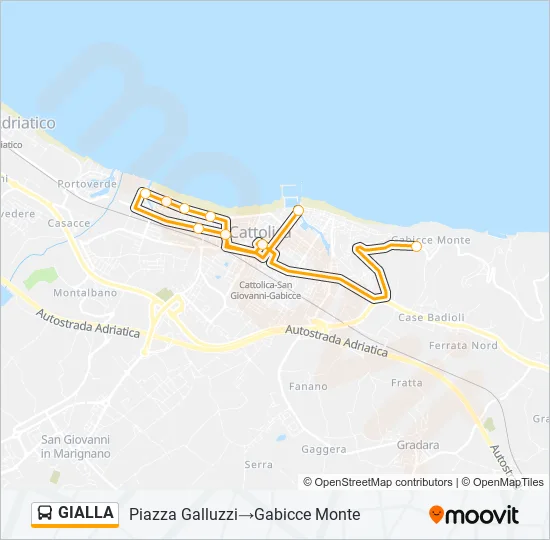 GIALLA Bus Line Map