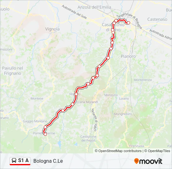 S1 A Bus Line Map