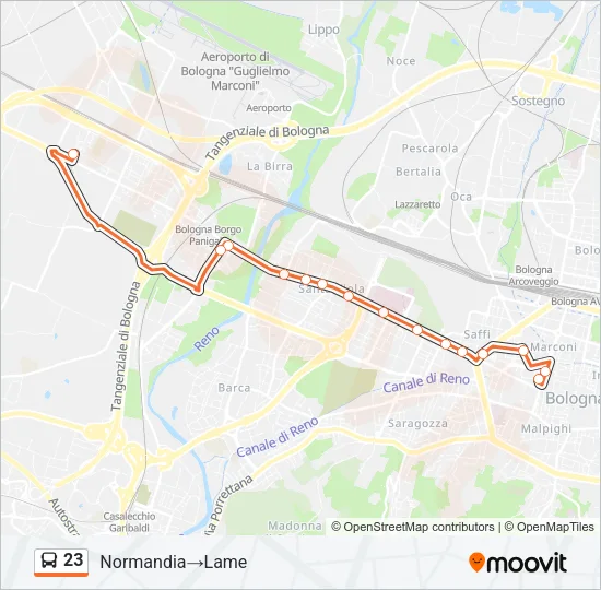 23 Bus Line Map