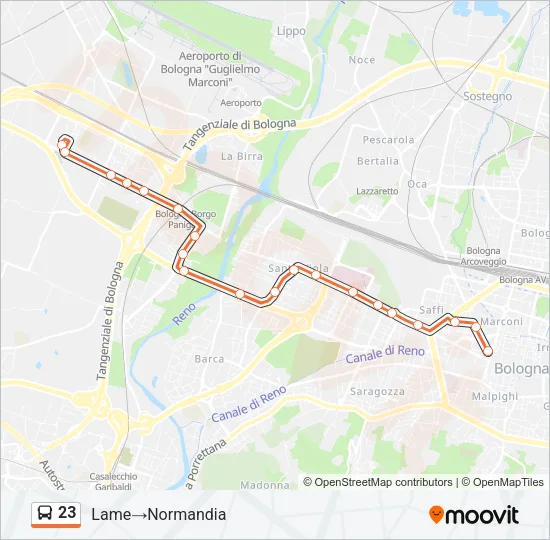 23 Bus Line Map