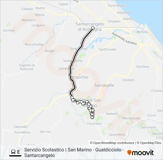 E Bus Line Map