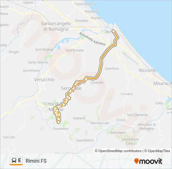 E Bus Line Map