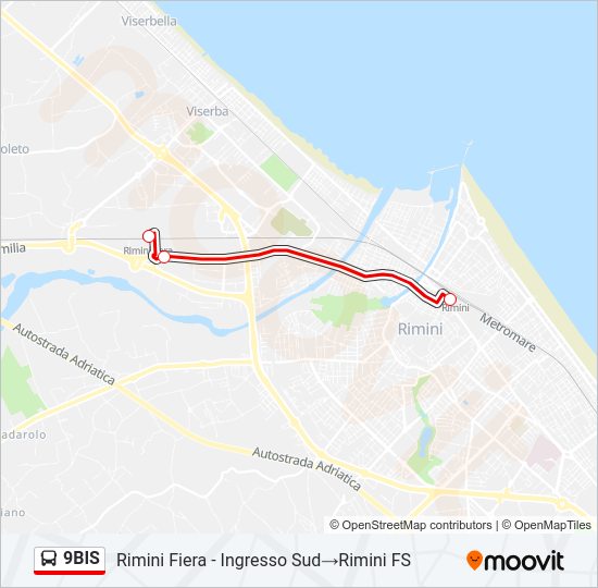 Percorso linea  9BIS