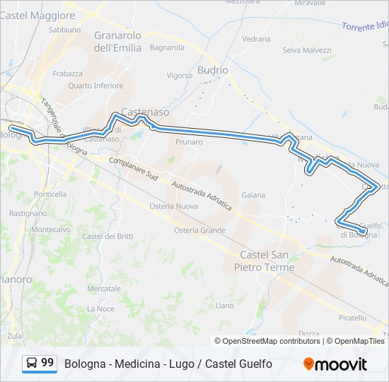 Percorso linea bus 99