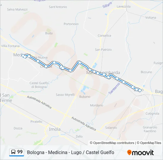 99 Bus Line Map
