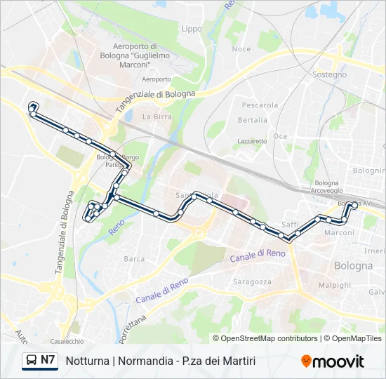 N7 Bus Line Map