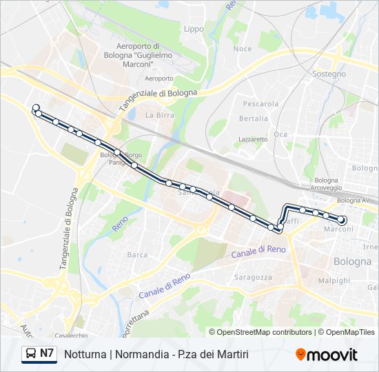 N7 bus Line Map