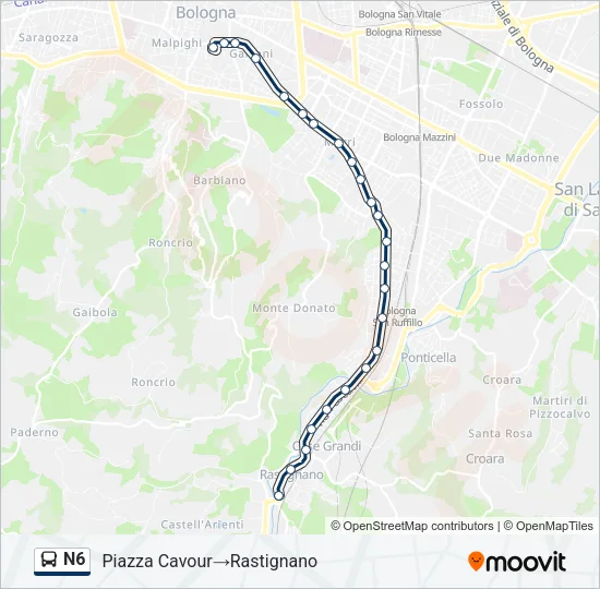 N6 Bus Line Map