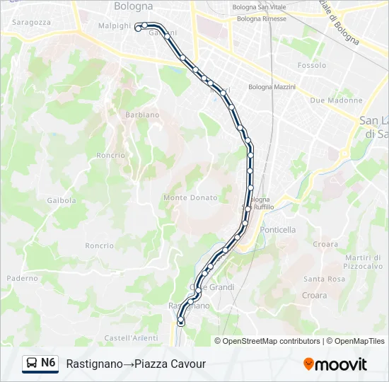 N6 Bus Line Map
