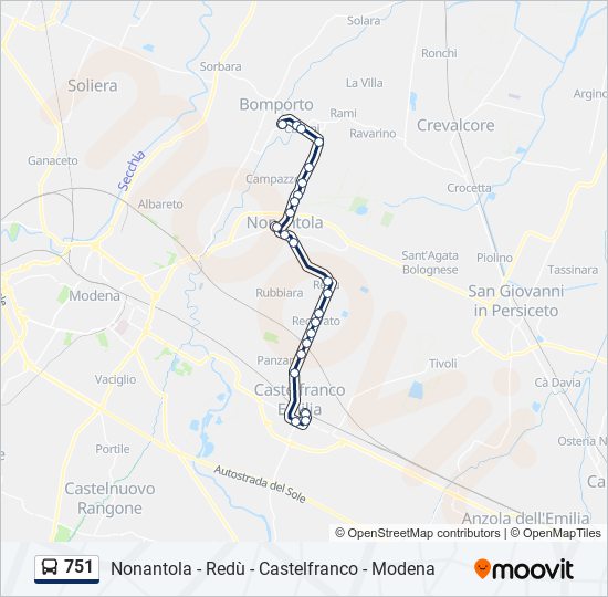 751 bus Line Map