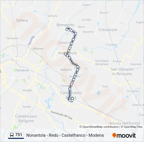 751 Bus Line Map