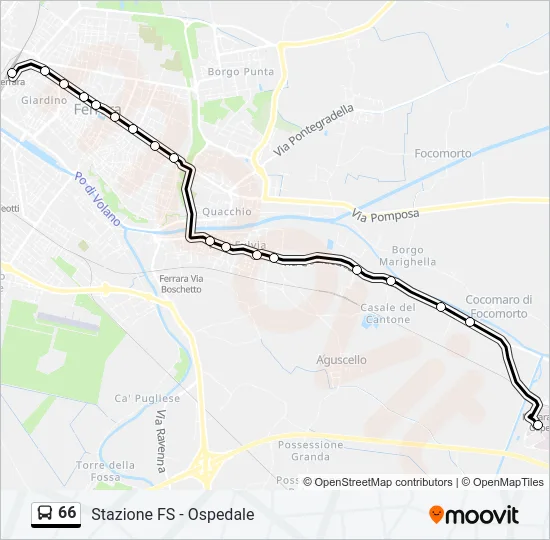 Percorso linea bus 66