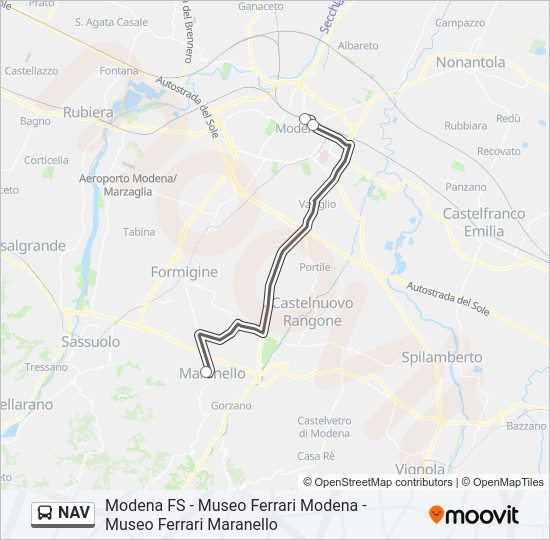 Percorso linea bus NAV