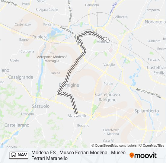 nav Route: Schedules, Stops & Maps - Museo Ferrari Maranello‎→Museo ...