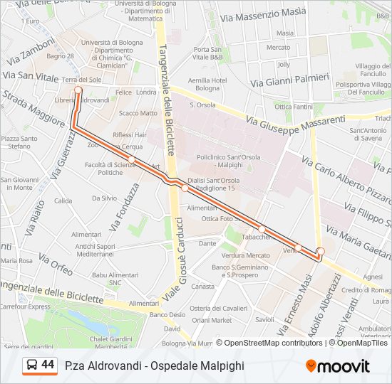 44 bus Line Map