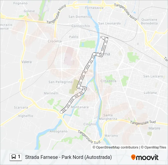 1 Bus Line Map