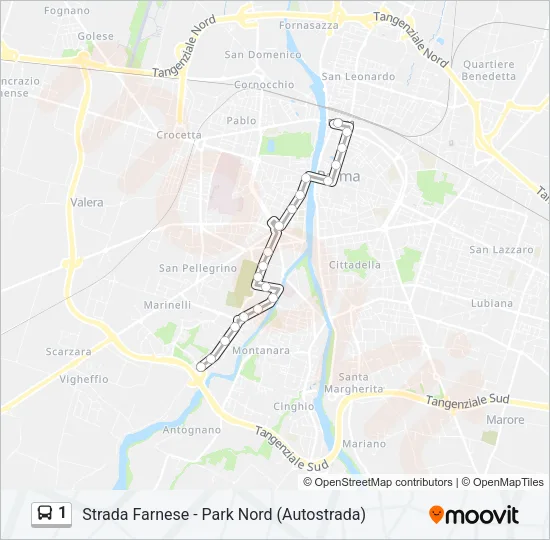 1 Bus Line Map