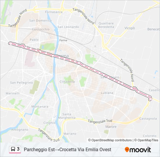 Percorso linea bus 3